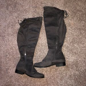 SOLD LANE BRYANT Gray “Suede” Boots. Size 9